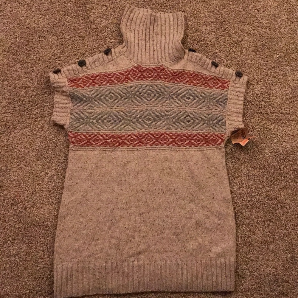 NWT Ruff Hewn Turtleneck Short Sleeve Wool Sweate